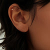 Silver Zircon Stud Earrings 1PC Eight pointed star Women Gold/Silver Heart Flat back piercing Jewelry Gift - Image 2