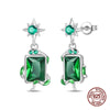Silver Earrings Green Serpentine Snake Gem Bamboo Joint Hoop Earring For Woman Classic Party Jewelry Lucky Gift - Image 14