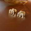 Double-sided Zircon Dripping M Letter Light Hoop Earrings French Personality DesignTemperament Earring K - Image 7