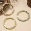 Three-Piece Enamel Flower Bracelet Set in Gold-Tone - Image 7