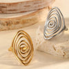 Stainless Steel Geometric Spiral Line Open Rings for Women Men Vintage Metal Adjustable Finger Rings Couple Jewelry Gifts - Image 1