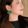 French Retro Irregular Geometric Acrylic Circle Earrings Fruit Color Twisted Round Resin Stud Earrings Women Wedding Jewelry - Image 3