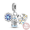 Silver Charms Beads Winter Snowflake Snowman Igloo Penguin Pendant Fit Bracelet Charms Women Jewelry Gift - Image 35