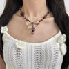 Retro Flower Beaded Necklace Chinese Style Wood Bead Weaving Long Braided Rope Clavicle Chain Women's Neck Chain - Image 6
