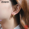 Silver Gold Round Wave Hoop Earrings For Women Jewelry - Image 2