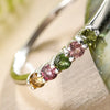Tourmaline Silver Women Ring Stone Multicolor Silver Opening Rings for Women Adjustable Wedding Ring - Image 3
