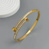 nail zircon stainless steelGold-plated bracelet couple bracelet, wife gift - Image 1