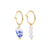 Asymmetric Blue White Flowers Heart Pearl Ceramic Beads Drop Dangle Earrings for Women Beaded Stainless Steel Huggies Earrings - Image 7