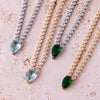 Water Drop Crystal Chic Choker Necklace Bracelet Earring Set for Women Hip Hop Shiny CZ Tennis Necklaces Set Jewelry - Image 4