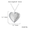 Silver Color Love Heart Photo Frame Pendant Necklace For Women I Love You Flower Pattern Heart Openable Locket Necklace Jewelry - Image 10
