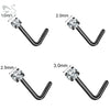 ZS 3-4Pcs/lot Gold Color Stainless Steel Nose Stud Set Heart Star Round Crystal Nose Piercing L Shape Nostril Piercing 18g/20g - Image 28