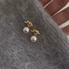 Gold Color Pearl Pendant Knot Stud Earrings for Women Classic Jewelry Light Silver Needle Accessories - Image 8