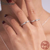 Silver Twisted Vine Ring Cubic Zirconia Eternity Cross Band Ring Stacking for Women Wedding Gift 3 Colors - Image 3