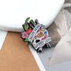 Create More Worry Less Enamel Pin Artist Palette Paintbrush Brooch Floral Art Badge Inspirational Quote Gift Painters Students J - Image 5