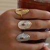 1 Piece Stainless Steel Oval Multi-Color Wire-Wrapped Ring for Women Girls Ring Gift Suitable for Outdoor Activities - Image 2