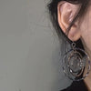 Multi-layer Textured Circle Drop Earrings Elegant Cool Vintage Style Women's Ear Studs with Exaggerated Unique Design - Image 2