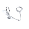Gold Silver Color Plated Double Hole Link Chain Circle Hoop Earrings Zircon Star Lightning Eye Pendant Huggie Piercing Earring - Image 22