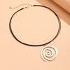 PuRui Punk Silver Color Geometric Spiral Pendant Necklace for Women Men Rope Link Choker Clavicle Chain Jewelry Collar - Image 5