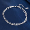 Sparking Silver Chain Bracelets For Women Elegant Three Layer Geometric Bead Bracelet Party Wedding Jewelry - Image 3