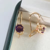 Earrings for Women Gold Plated Purple Amethyst Dangle Stud Vintage Earring Party Gifts Jewelry - Image 2