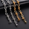 8mm Chic Stainless Steel Chunky Necklace Link Lip Knot Chain for Men Women Punk Hiphop Boy Gold Color Heavy Metal Jewelry Choker - Image 1
