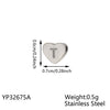 Carlidana High Polish Stainless Steel Silver Color 7 6mm Engraved Letter Alphabet Initial Perforated Heart Charm Accessories - Image 31