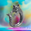 Silver Cat Ring Jewelry Adjustable Rings Gifts Amulets Accessories Charms Carved Women - Image 4