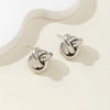 Gold SIlver Color Knot Hoop Earring For Women Shiny Plating Earring Stud Cute Daily Wear Jewelry Gift - Image 3