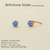 Stainless Steel Birthstone Earrings Pierced Gold Push-Pull Earrings Simple Ladies Holiday Party Gifts - Image 10