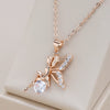 Angel Pendant Necklaces For Women Rose Gold Color With Shiny Zircon Pendant Daily Jewelry - Image 1