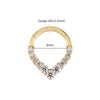 Teardrop Cubic Zirconia Hinged Septum Hoop with 16G Gauge - Image 8