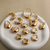Punk Gold Plated Stainless Steel C Shape Croissant Chunky Hoop Earrings for Women Twisted Polished Circle Huggie Ear Jewelry - Image 3