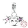 Silver Charm Bead Mother's Day Love Heart Family Charm Bead Pendant Fits Bracelet Womens Jewelry Gifts - Image 10