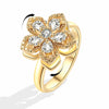 Adjustable Rotating Double Layer Flower Stacking Women'S Rings Gold Crystal Relife Spinning Ring - Image 1