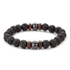 8mm Volcanic Stone Bracelet for Men Lava Wooden Beads Bracelet Tibetan Buddha Male Wrist Chain Jewelry Handmade Elastic Bracelet - Image 4