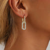 Double Loop Design Drop Earrings Gold Color Geometric Round Zircon Hoop Earrings for Women Girls Punk Hip Hop Jewelry - Image 2
