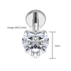 Titanium 16G Heart CZ Threaded Labret 3mm/4mm/5mm CZ Cartilage Tragus Helix Nose Stud Piercing Jewelry - Image 7