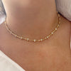 Selling Women Jewelry Set Gold Color CZ Tear Drop Dog Bone Charm Link Chain Choker Necklace Bracelet - Image 1