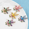 Beautiful Flower And Hummingbird Brooches Pins For Women Unisex 5-color Charming Animal Birds Party Causal Brooch Pin - Image 6