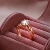 Texture Gradient Zircon Rings Rose Gold Color Gothic Jewelry Daily Unusual Rings For Women - Image 4
