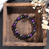 Triple Protection Bracelet, Blue Malachite Black Bile Obsidian Beaded Bracelet, Handmade Stretch Beaded Bracelet - Image 3