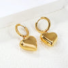 Cubic Chunky Heart Charms Dangling Earrings for Woman/Girls Stainless Steel Gold Plated Smooth Mental Drop Earring - Image 1