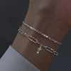 6Pcs Silver Plated Rhinestone Bracelets for Women Elegant Multi Layer Chain Jewelry Set - Image 11
