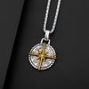 Retro Viking Compass Pattern Round Pendant Necklace Men's Necklace Necklace Nautical Compass Pendant Accessories Jewelry - Image 3