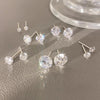 Silver Jewelry Women Cute Tiny Clear Crystal CZ Stud Earrings Gift for Girls Lady - Image 1