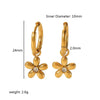 Vintage Square Waterdrop Flower Cubic Zirconia Hoop Earring Stainless Steel Gold Plated Earrings For Women - Image 7