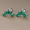 Tiny Green Crystal Stainless Steel Cartilage Stud Earrings 2 Pieces - Image 3