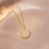 Cubic Zircon Star Crescent Moon Pendant Necklace Crystal Chain Jewelry Birthday Gifts For Women Girls - Image 11