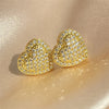 Loving Heart Zirconia Stud Earrings For Women Girls Silver Color Metal Crystal Ears Accessories Wedding Jewelry Gifts - Image 14