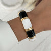 Vintage Punk Black Dripping Oil Metal Enamel Bangles For Women Geometric Wide Chunky Cuff Bracelets Party Aesthetic Jewelry - Image 8